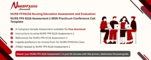 NURS FPX 6116 Assessment 1 MSN Practicum Conference Call Template